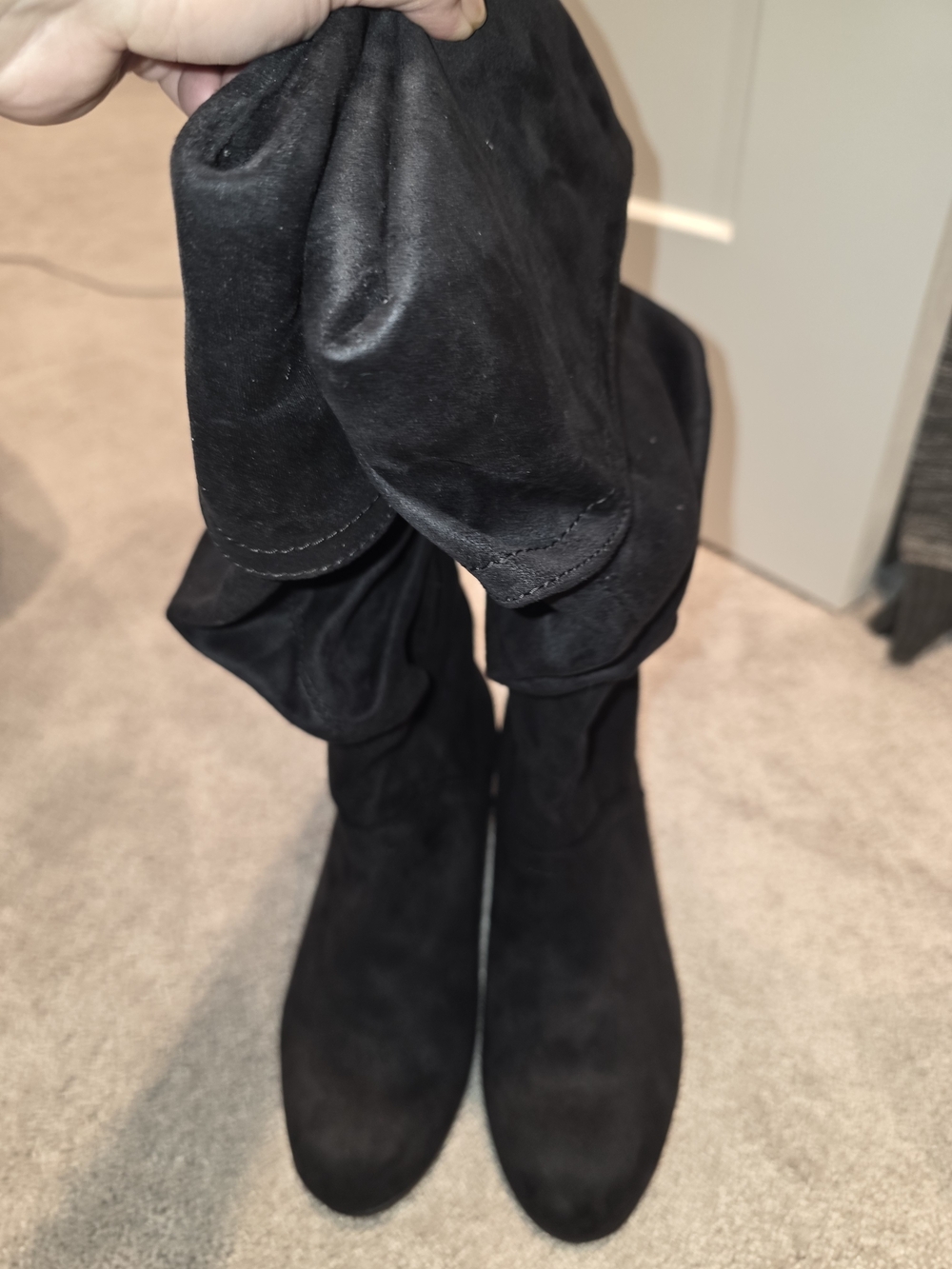 Journee Collection Black Over-the-Knee Suede Boots